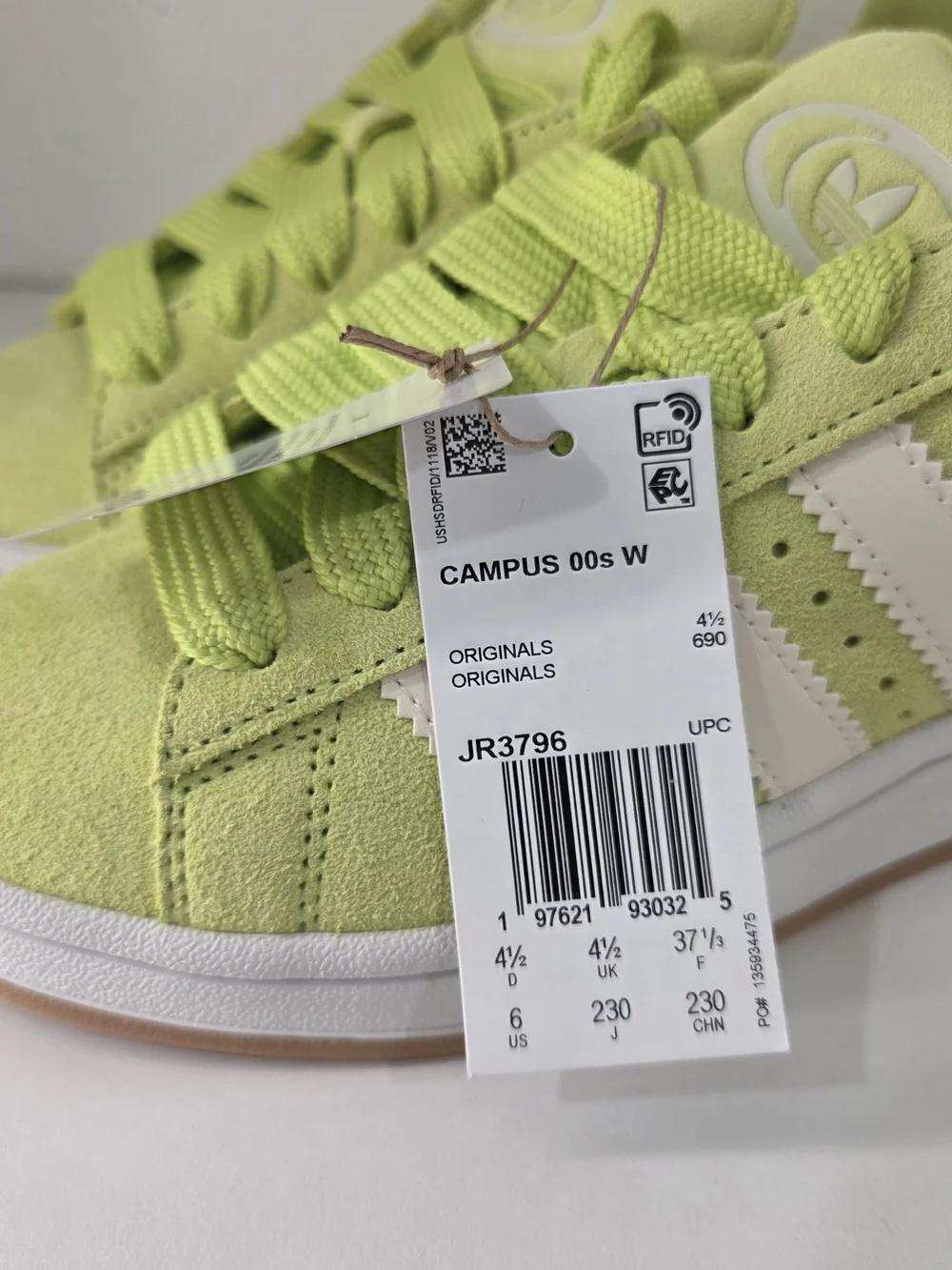 NEW Adidas Originals Campus 00s Lime Green Skate Shoe Women's size 7 - Picture 14 of 14